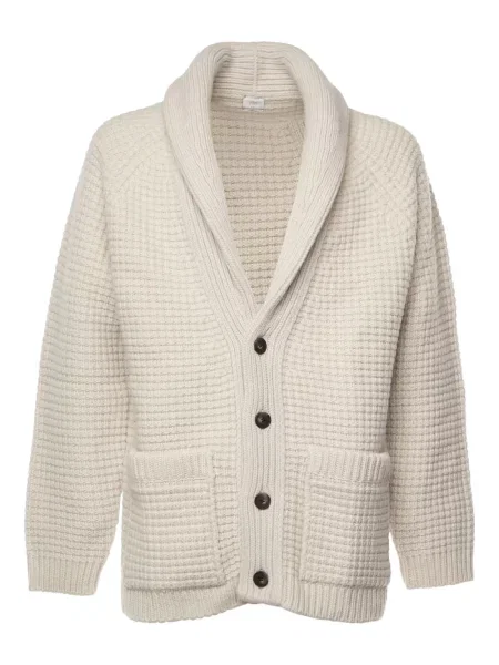 Vlněný kardigan Eleventy bílý