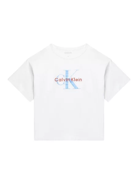 Tricou copii Calvin Klein Jeans alb
