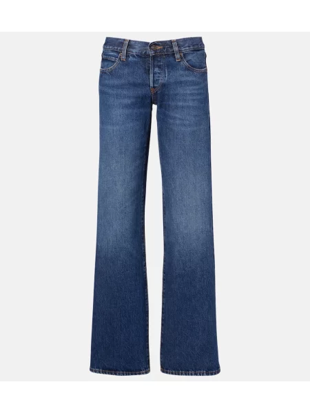 Blugi drepți Frame cu talie joasă albastru