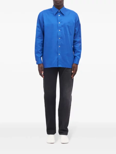 Apykaklė marškiniai Mm6 Maison Margiela mėlyna