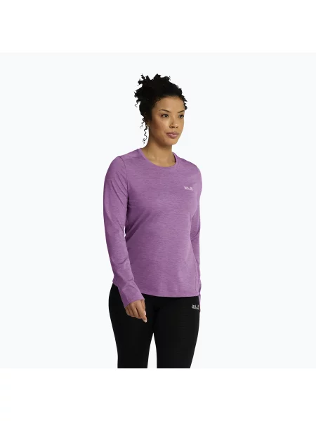 Дамска блуза с дълъг ръкав за трекинг Jack Wolfskin Trail vivid orchid розово