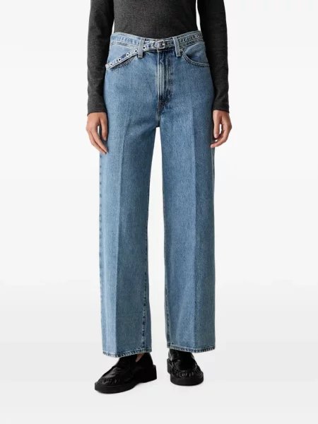 Blugi cu picior larg Levi's® din piele cu cordon cu talie înaltă albastru