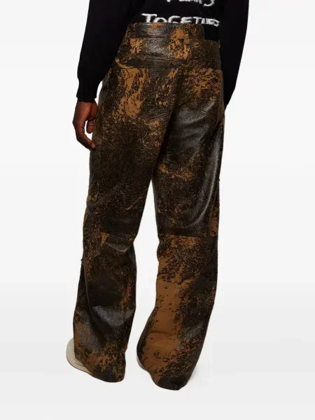 Pantaloni Nahmias din piele negru