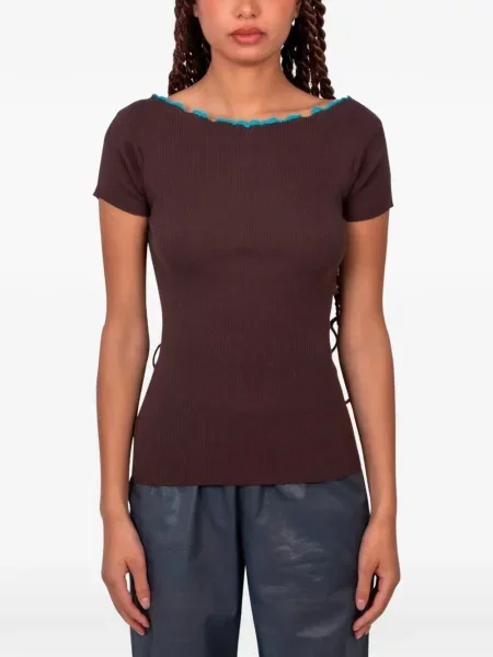 Top Paloma Wool de lână maro
