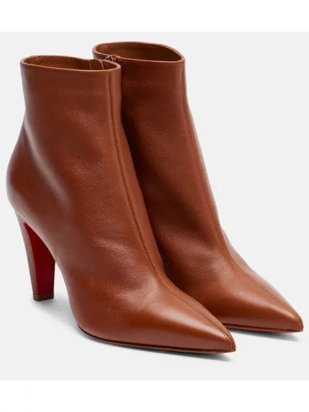 Cizme scurte Christian Louboutin din piele maro