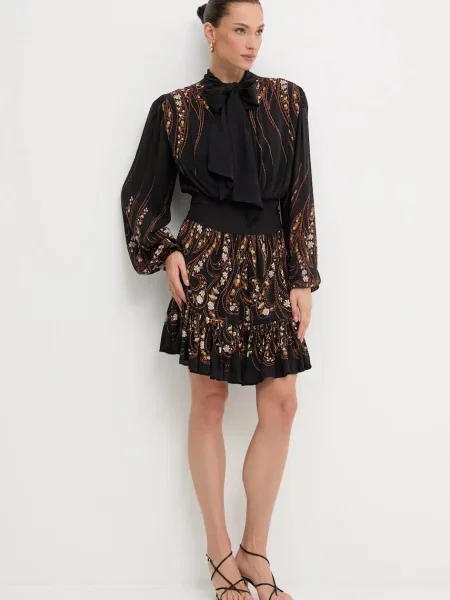 Farm Rio sukienka mini rozkloszowana czarny