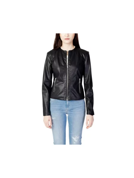 Kurtka skórzana Armani Exchange biker czarna