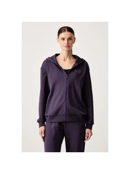 Emporio Armani dres z bawełną fioletowy