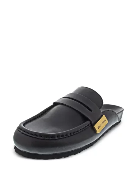 Papuci tip mules Marc O'polo din piele cu bretele negru