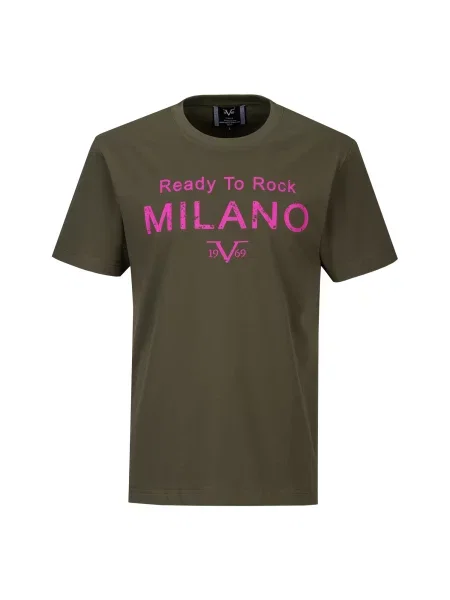 ITALIA Tricou Rafael Ready To Rock oliv / fucsia
