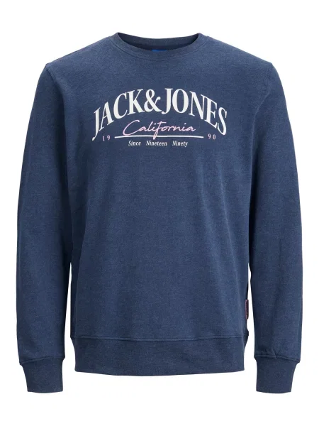 JACK & JONES Megztinis be užsegimo PALMA tamsiai mėlyna / alyvinė / balta