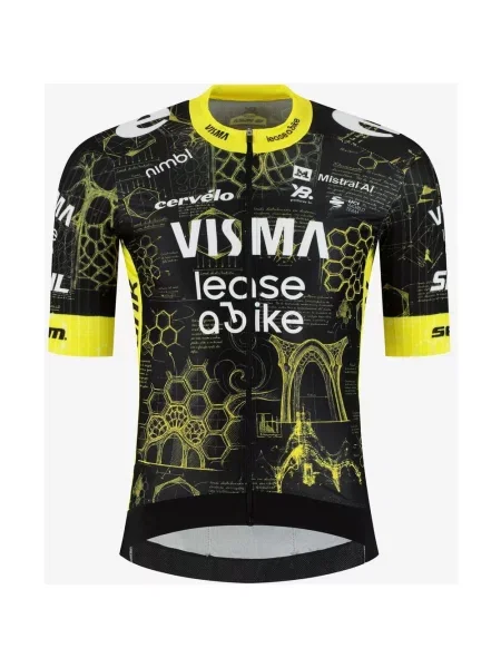 Koszulka rowerowa Team Visma Lease a Bike Tour de France Premium Aero krótki rękaw żółty XS czarny