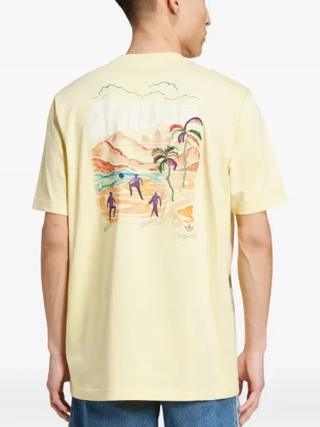 Тениска Adidas на райета жълто