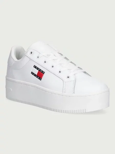 Tommy Jeans Teniși din piele alb