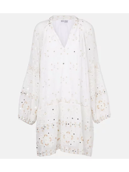 Rochie Juliet Dunn cu broderie alb