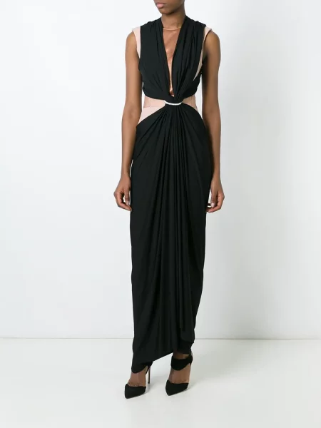 Rochie de seară Lanvin drapată negru