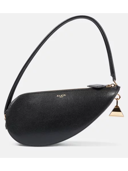 Kožená kožená taška Alaïa černá