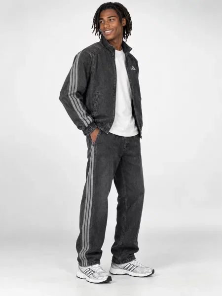 Bežecká džínsová bunda Adidas čierna