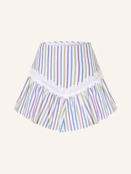 Claudie Pierlot Spódnica Z Koronką I Falbanami weiss biała