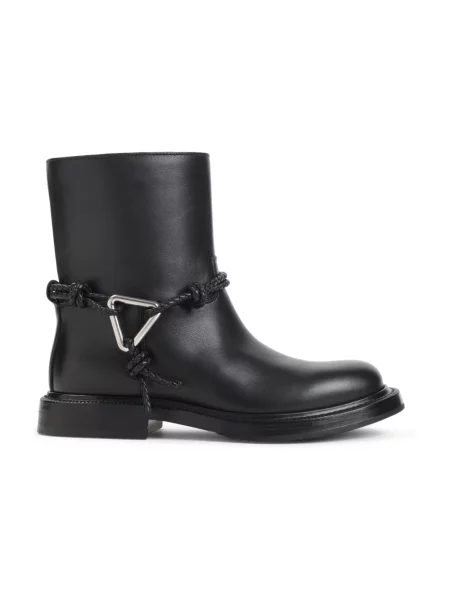 Buty do kostki Bottega Veneta skórzane czarne