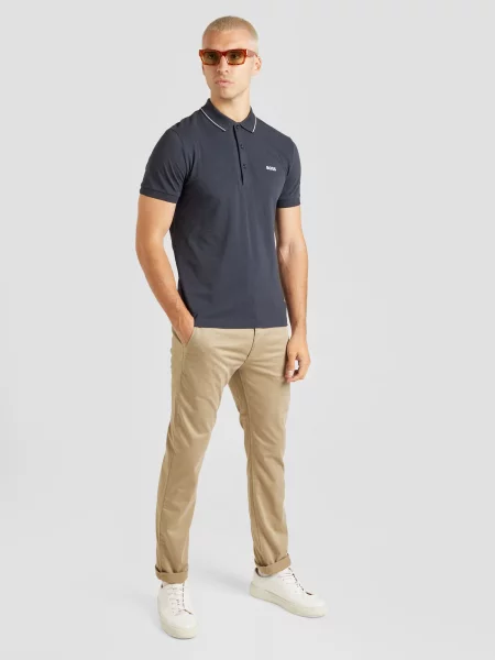 BOSS Tricou Paule 4 albastru noapte / alb verde