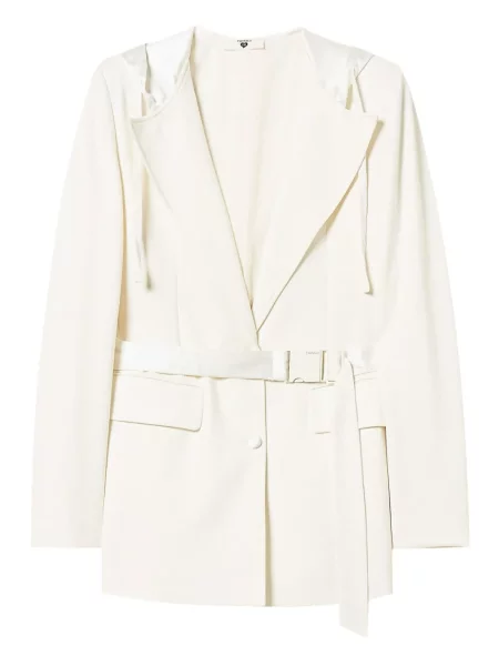 Sacou Twinset cu glugă alb