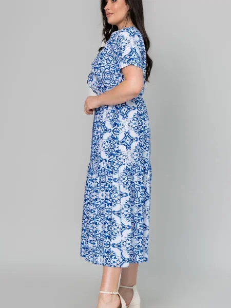 Сукня міді All Posa віскоза/модал білий