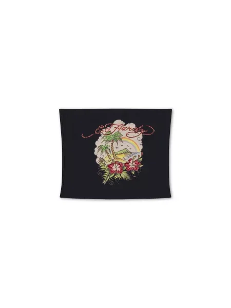 Ed Hardy Top Paradise mätová / jedľová / ružová čierna