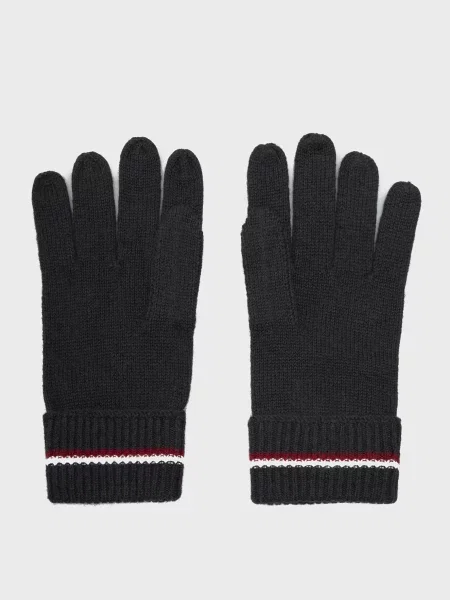 Вовняні рукавички Tommy Hilfiger чорні