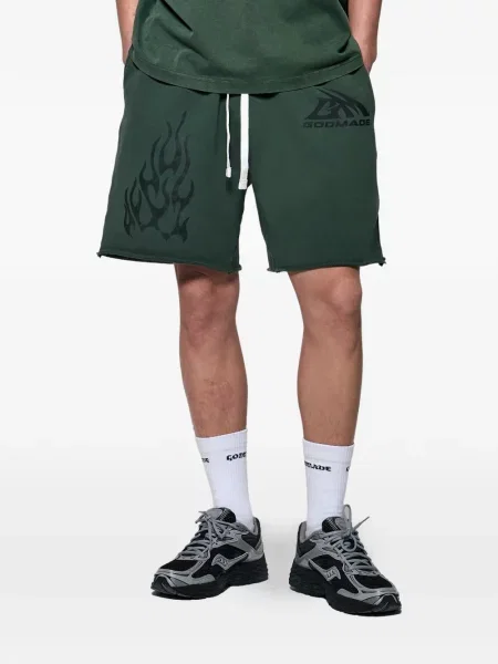 Pantaloni scurți Godmade cu imagine verde