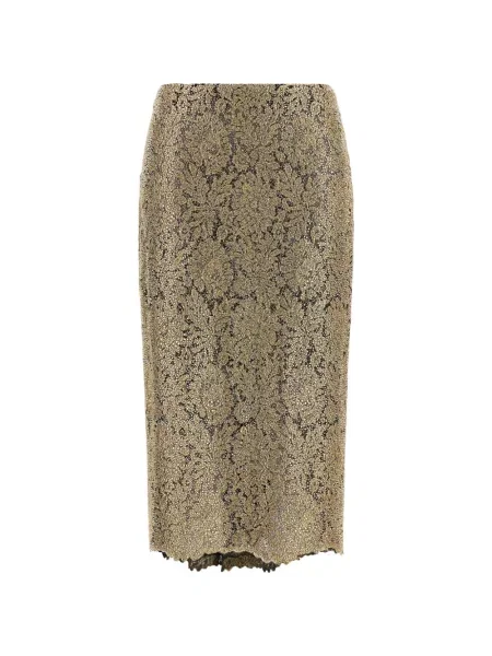 Fustă midi Ermanno Scervino cu broderie din dantelă