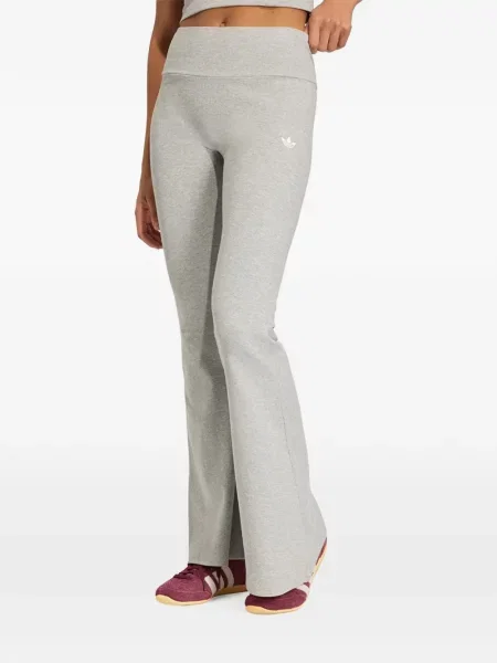Pantaloni Adidas cu broderie evazate gri