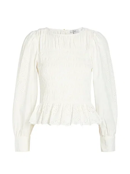 Top Rails cu broderie alb