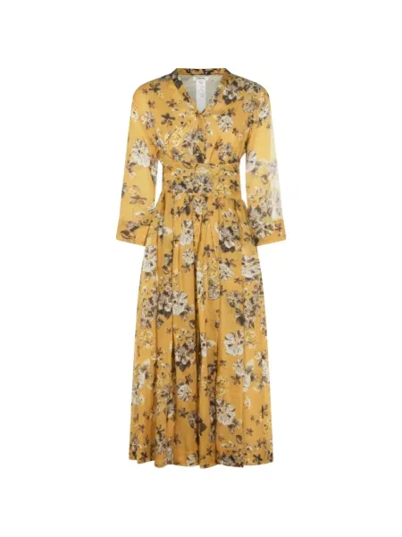 Rochie midi 's Max Mara cu model floral galben
