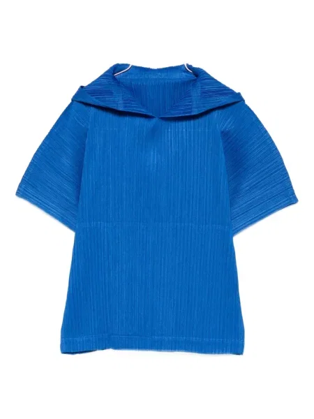 Tricou Pleats Please Issey Miyake plisat albastru