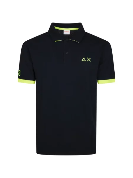 Tricou polo Sun68 cu autograf albastru