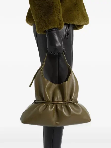 Geantă Balmain din piele verde