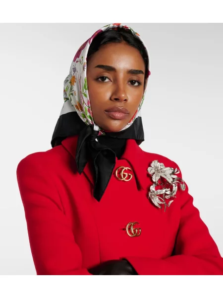 Fular Gucci de mătase cu model floral