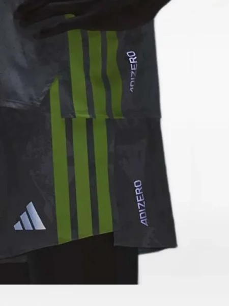Tricou Adidas alergare cu șireturi din dantelă negru