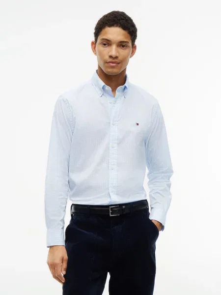TOMMY HILFIGER Košeľa pastelovo modrá biela
