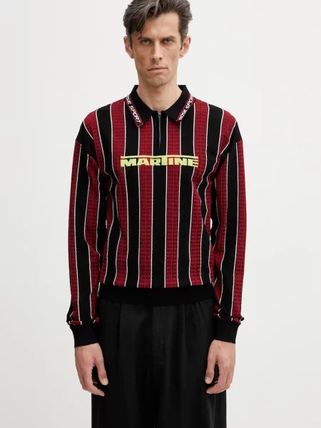 Martine Rose Logo polo z wiskozą różowa