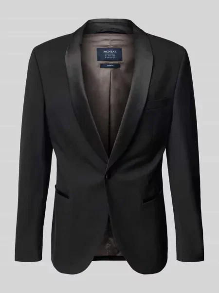 Marynarka na 1 o kroju slim fit z kołnierzem z połami Mcneal czarna