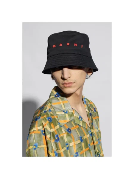 Kapelusz Marni z logo czarny