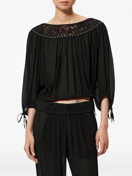 Bluză de dantelă Isabel Marant din dantelă negru
