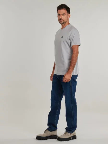 Klasična majica Calvin Klein Jeans od jersey siva
