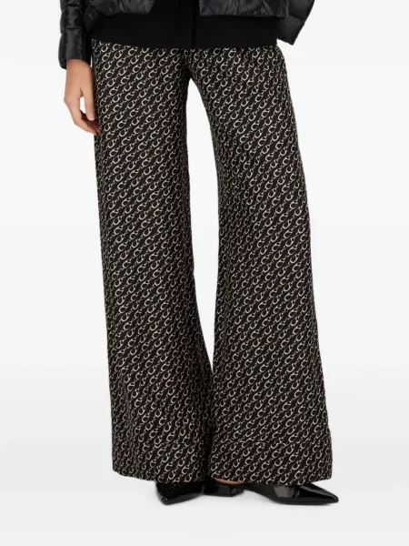 Pantaloni Herno de mătase cu imagine negru