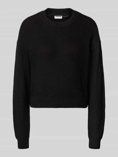 Sweter z dzianiny z okrągłym dekoltem model ‘MAYSA’ Noisy May czarny