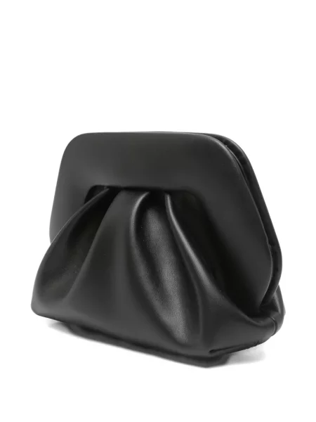 Top Themoirè z falbankami czarny