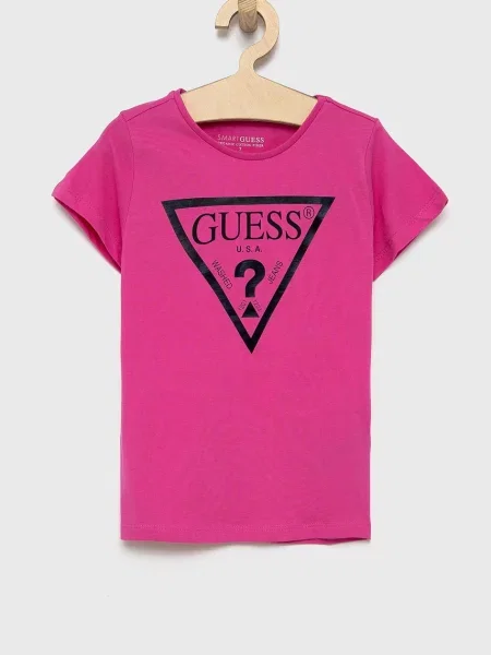 Guess T-shirt Ružičasta crna