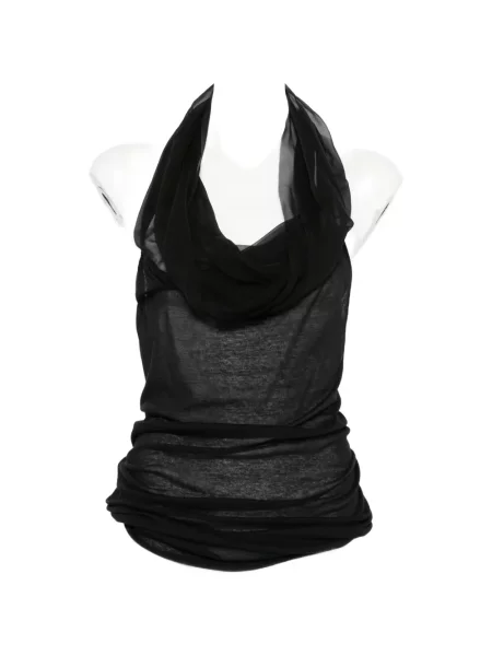 Podkoszulka Rick Owens drapowana z dekoltem halter czarna